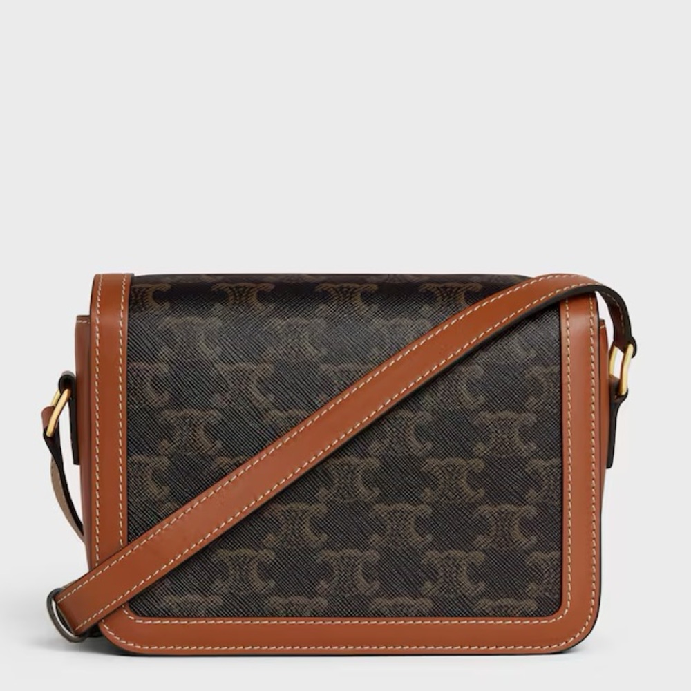 BRAND NEW! Celine TEEN TRIOMPHE BAG IN TRIOMPHE CANVAS AND CALFSKIN - Picture 10 of 16
